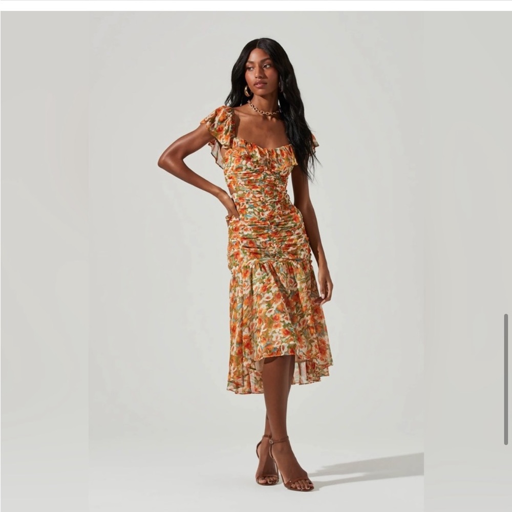 Revolve ASTR THE LABEL DEVEREAUX CUTOUT FLORAL DRESS